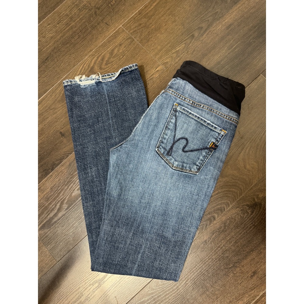 Citizens of Humanity Maternity Jeans 32 Blue Bootcut Under Belly Low Rise